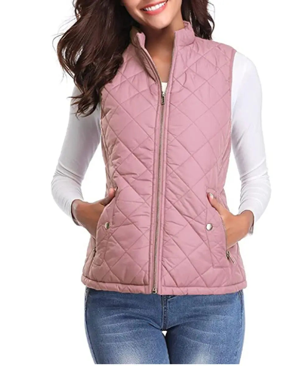 Women's Lightweight Quilted Zip-Up Puffer Vest
