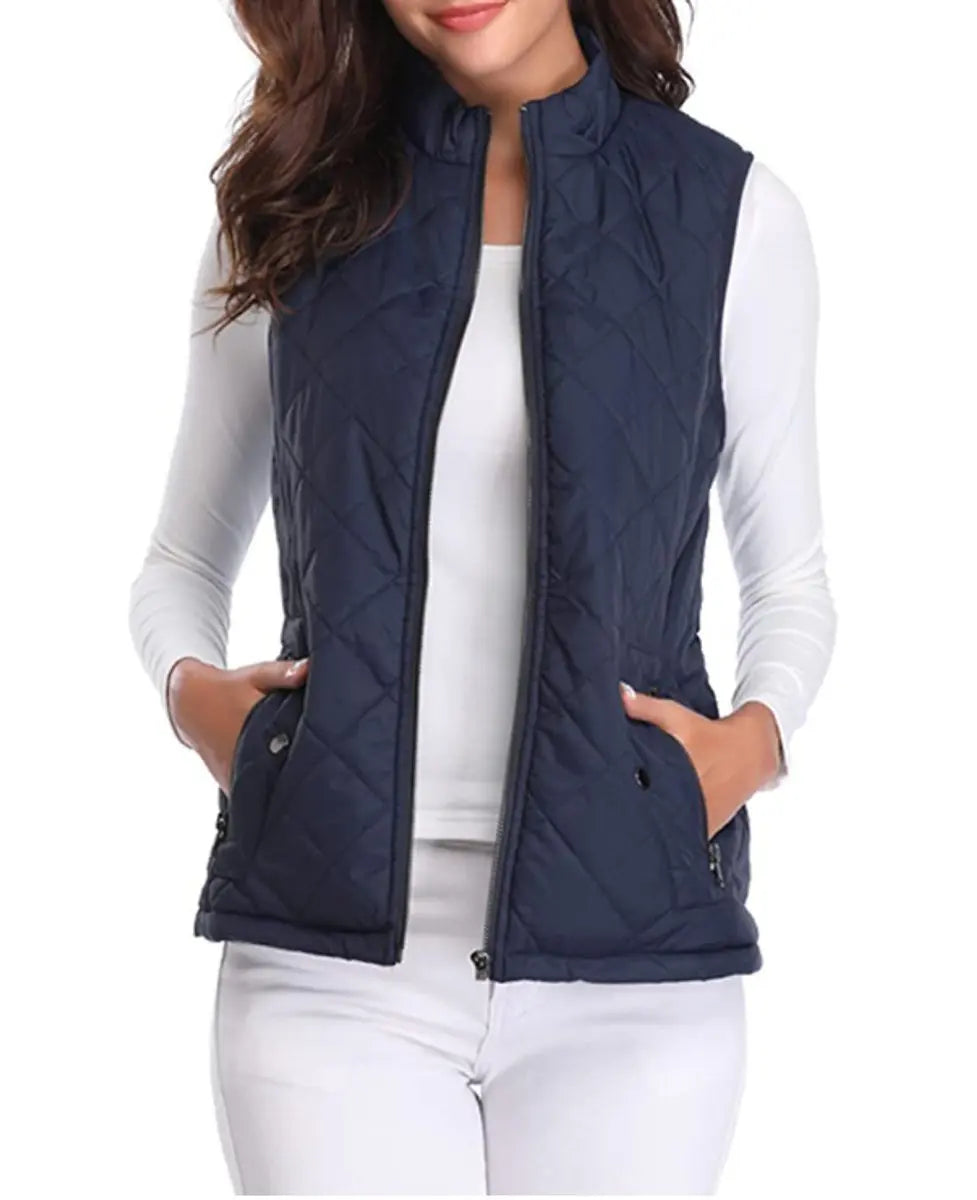 Women's Lightweight Quilted Zip-Up Puffer Vest
