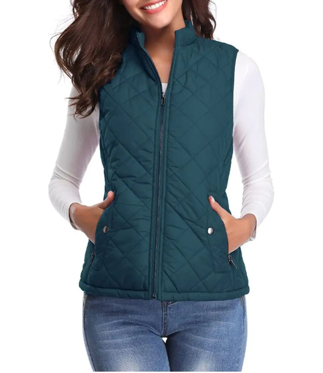 Women's Lightweight Quilted Zip-Up Puffer Vest