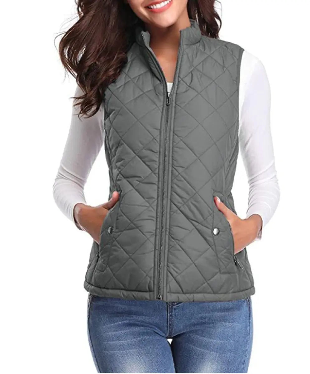 Women's Lightweight Quilted Zip-Up Puffer Vest