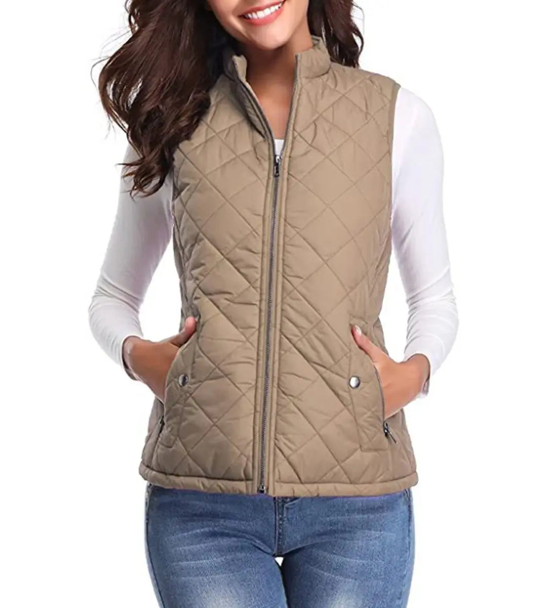 Women's Lightweight Quilted Zip-Up Puffer Vest
