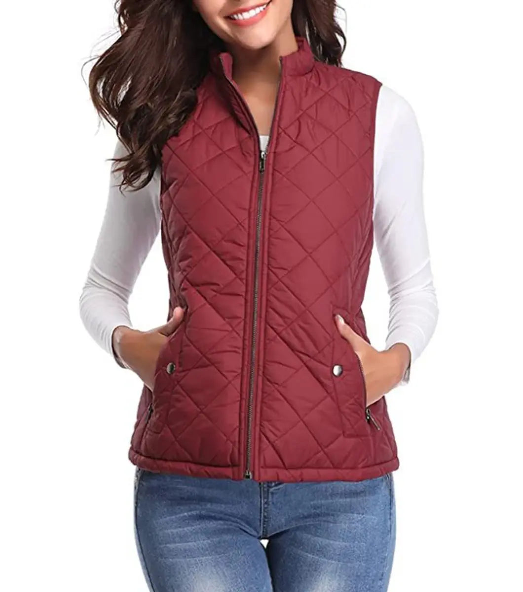 Women's Lightweight Quilted Zip-Up Puffer Vest