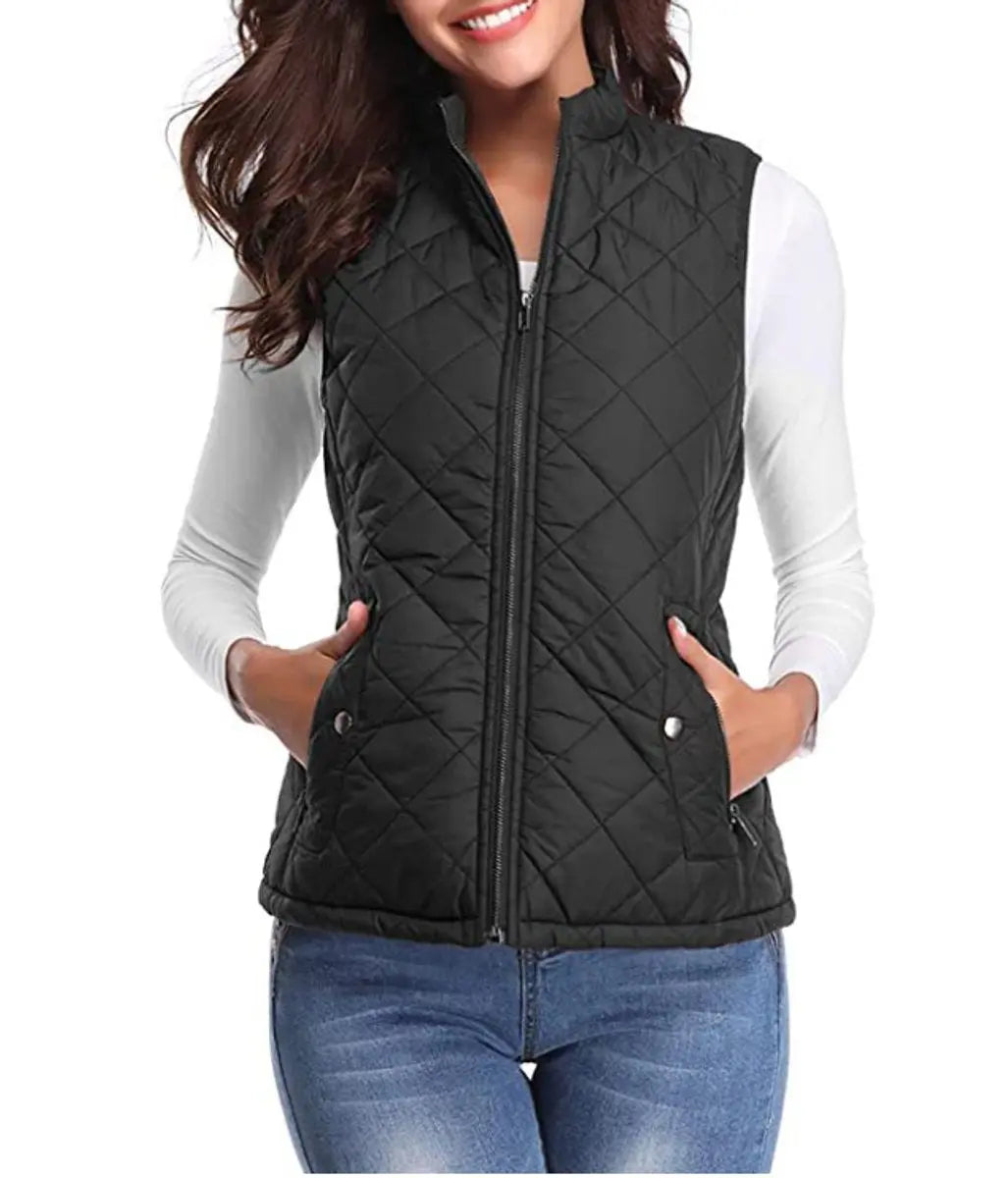 Women's Lightweight Quilted Zip-Up Puffer Vest