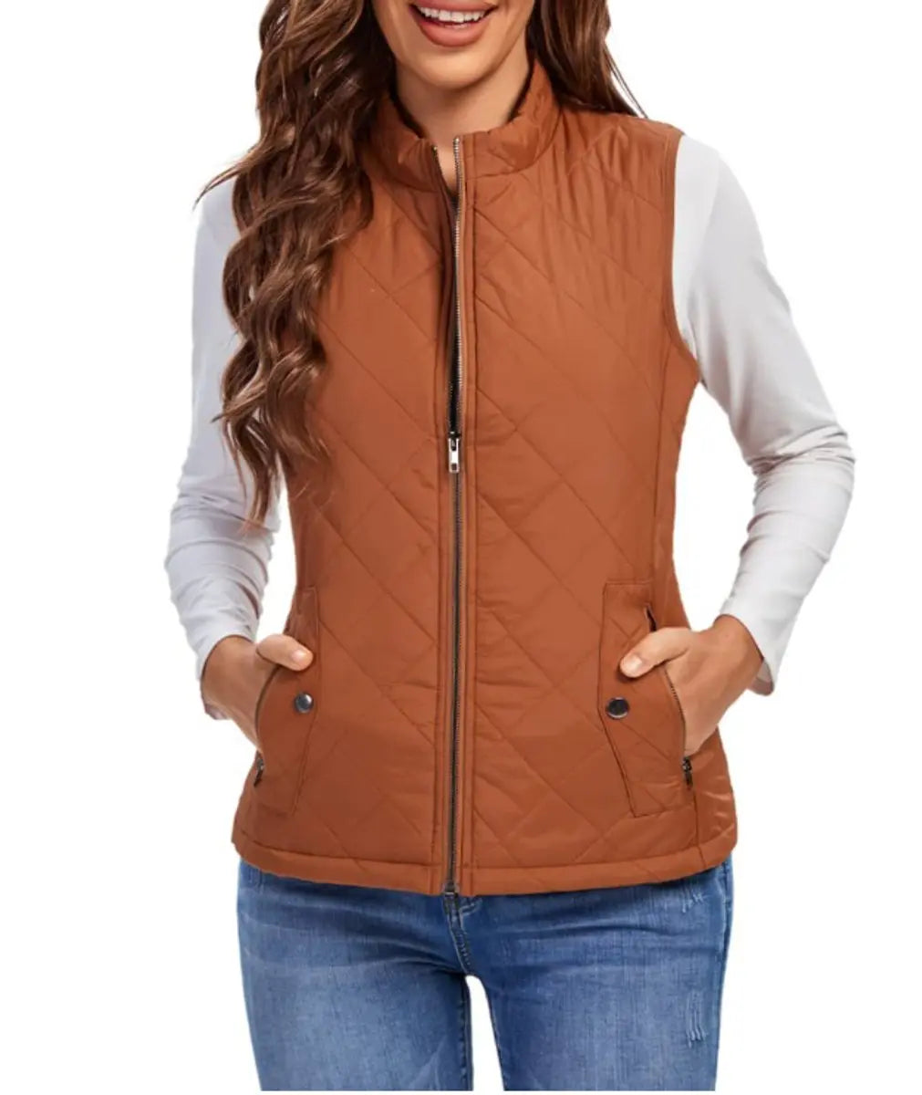 Women's Lightweight Quilted Zip-Up Puffer Vest