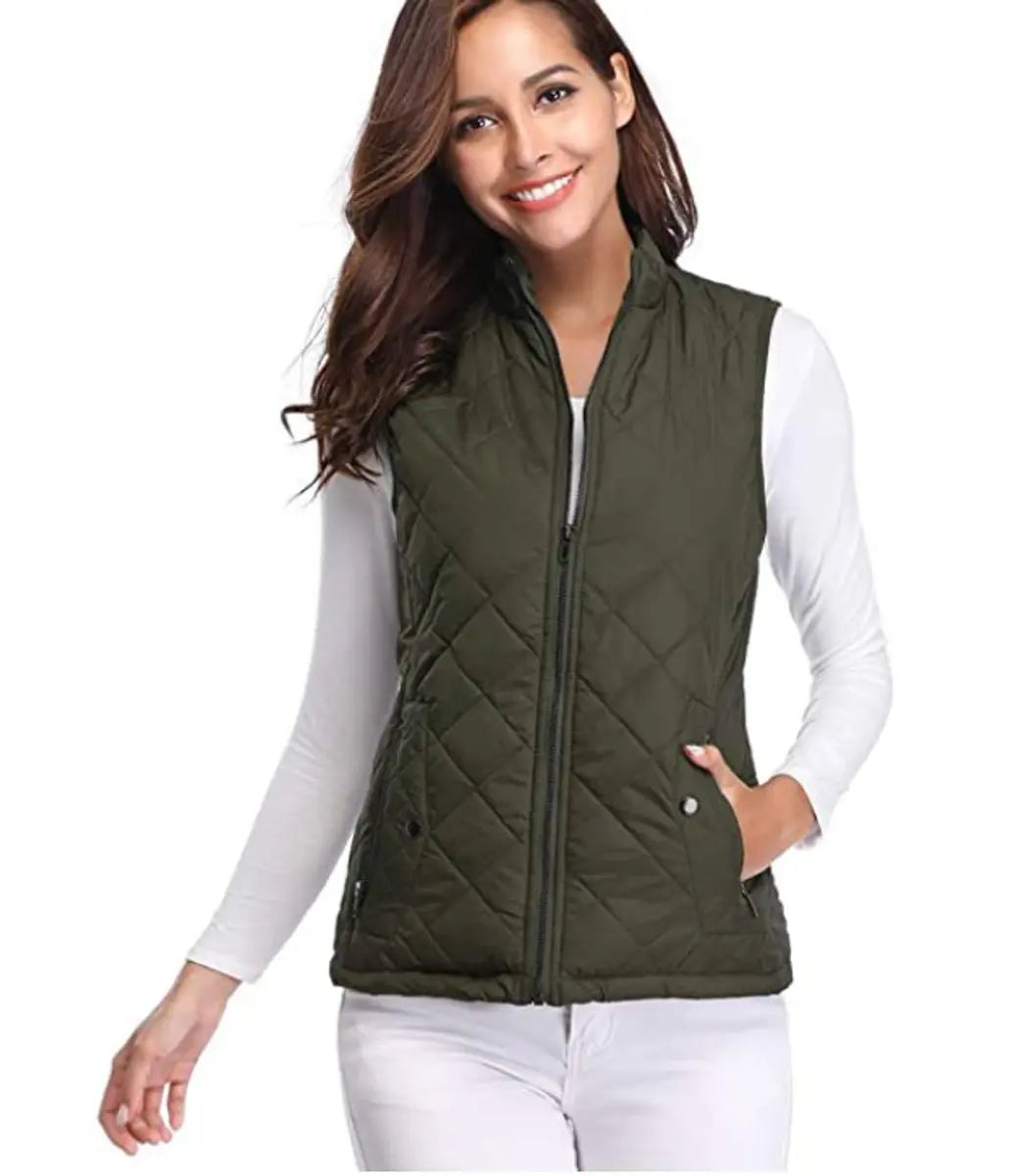 Women's Lightweight Quilted Zip-Up Puffer Vest