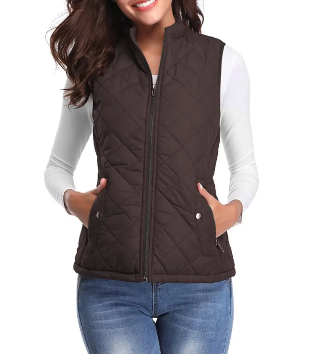 Women's Lightweight Quilted Zip-Up Puffer Vest