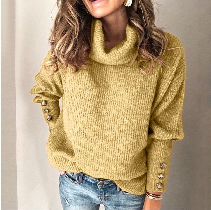 Women's Lightweight Turtleneck Sweater - Thin & Elegant Fine-Knit Pullover