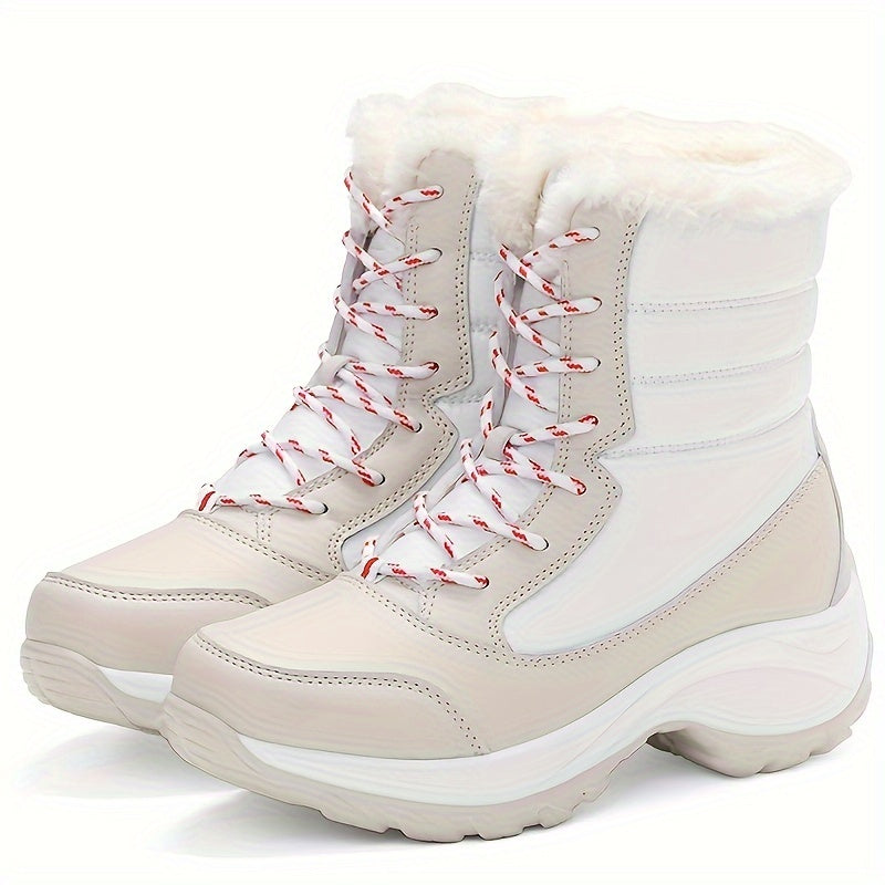 Women's Lined Winter Boots - Waterproof and Non-Slip