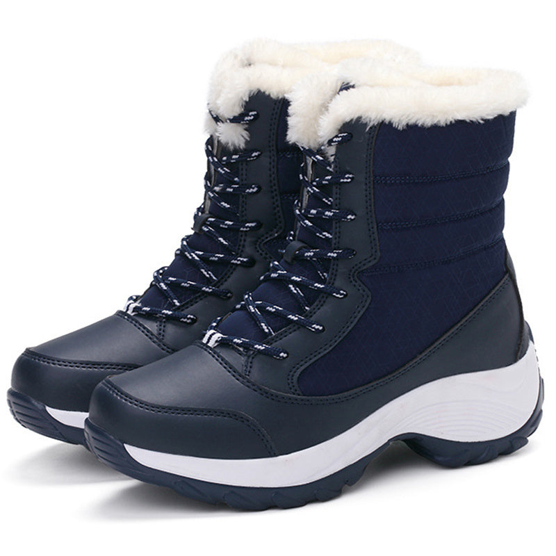 Women's Lined Winter Boots - Waterproof and Non-Slip
