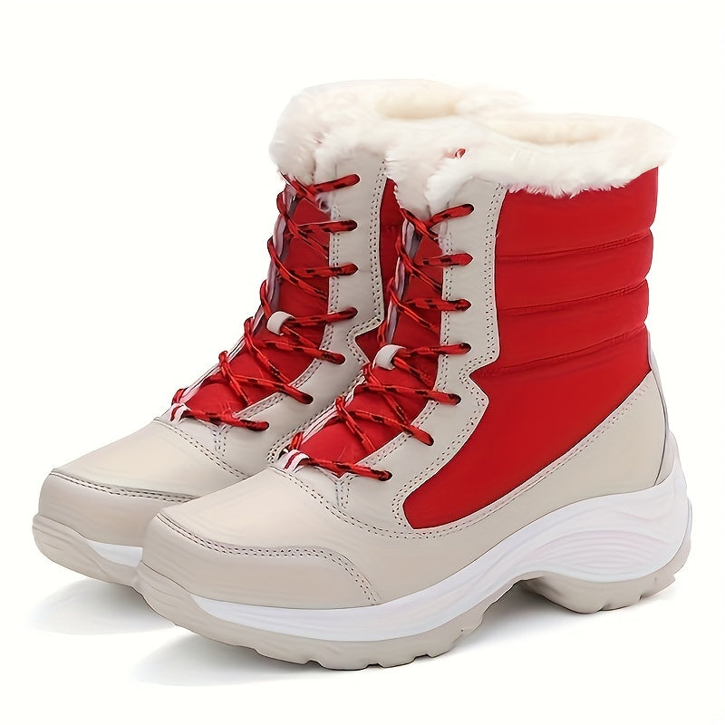 Women's Lined Winter Boots - Waterproof and Non-Slip