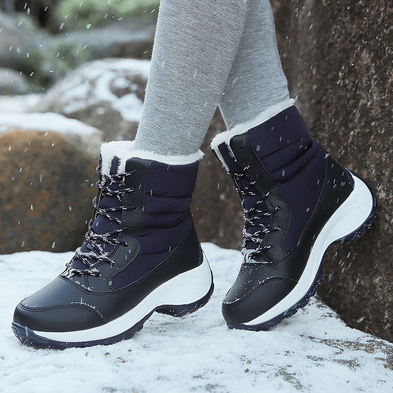 Women's Lined Winter Boots - Waterproof and Non-Slip