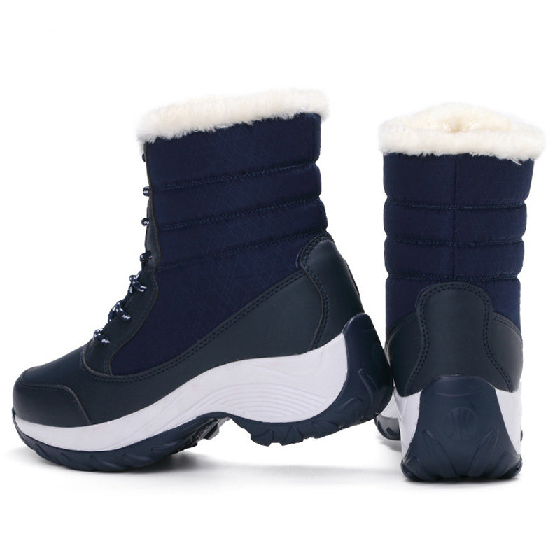 Women's Lined Winter Boots - Waterproof and Non-Slip