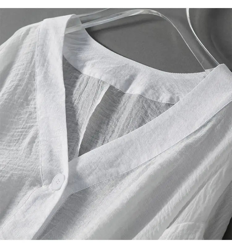 Women's Linen Cropped Blouse