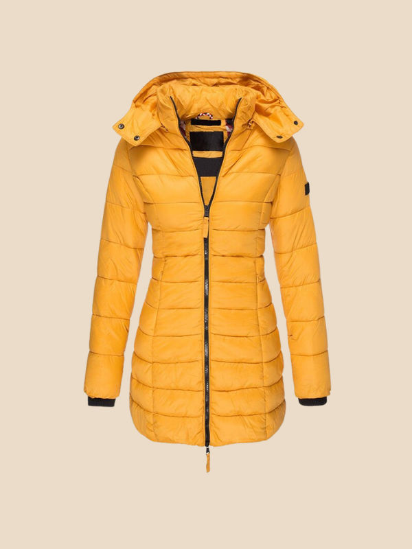 Women's Long Padded Coat | Fitted Hooded Water-Repellent Winter Jacket