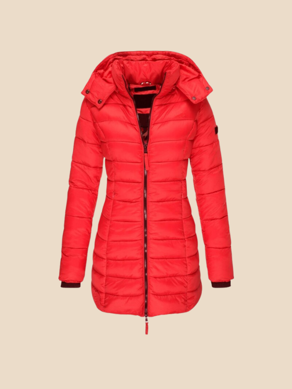 Women's Long Padded Coat | Fitted Hooded Water-Repellent Winter Jacket
