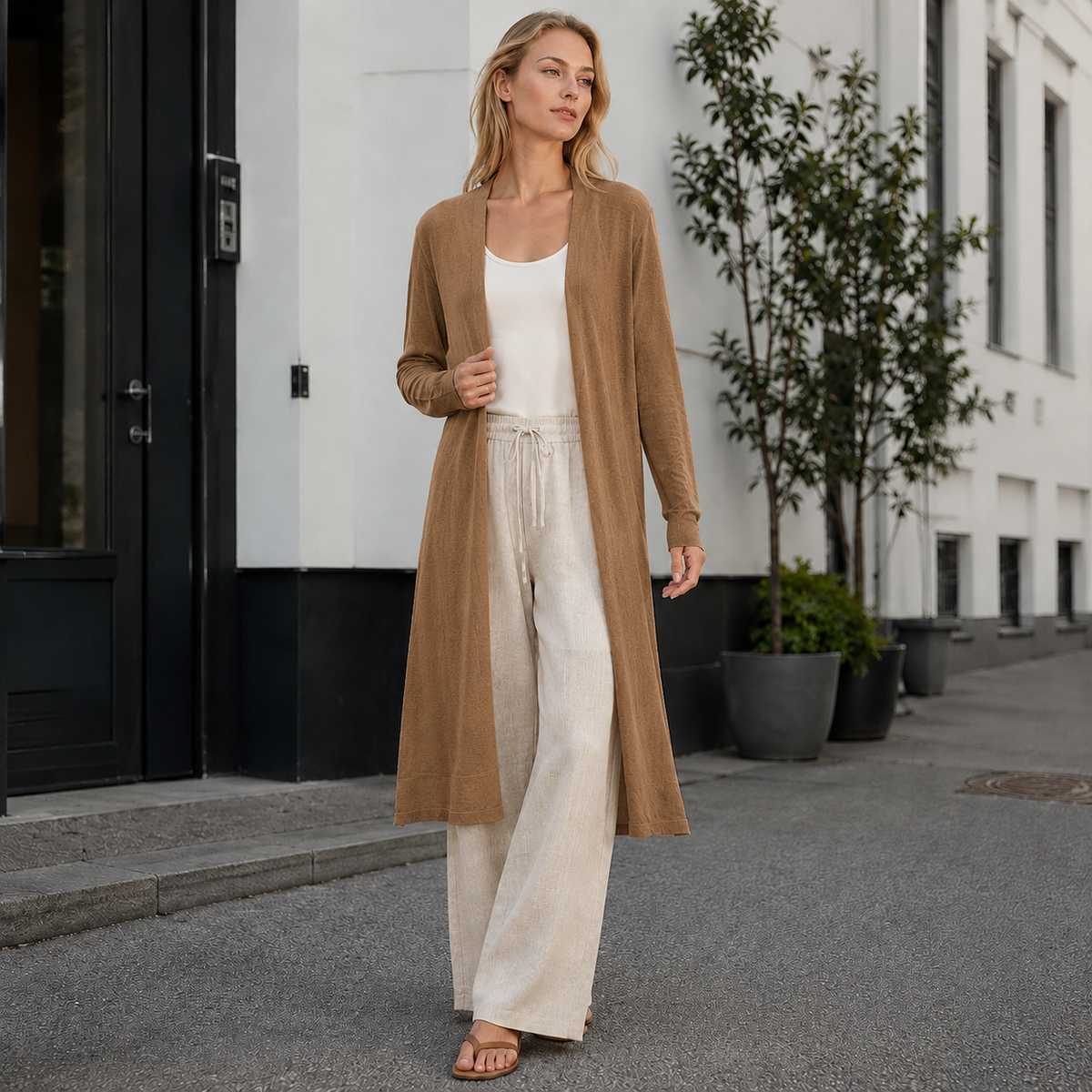 Women's Long Warm Cardigan for Layering