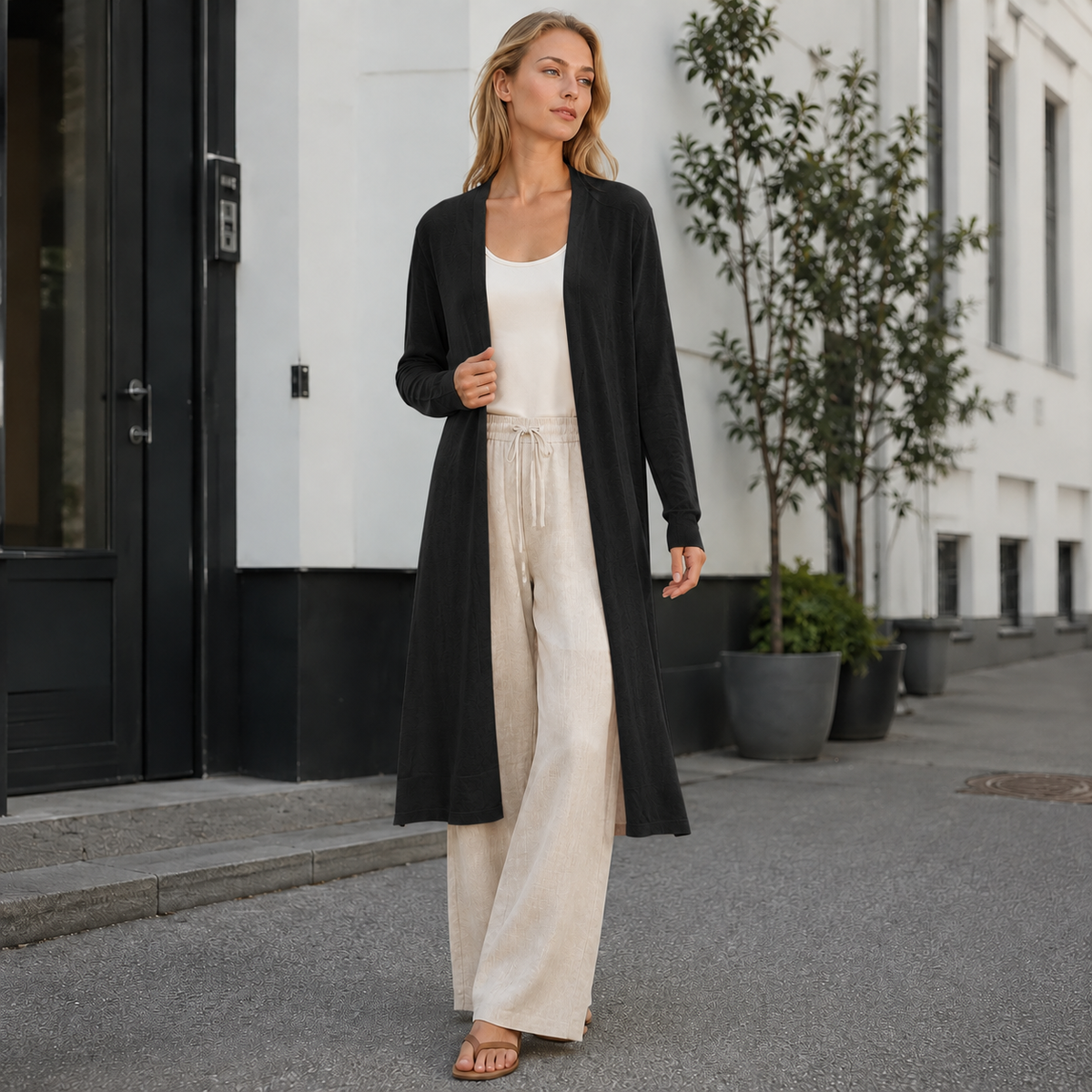 Women's Long Warm Cardigan for Layering