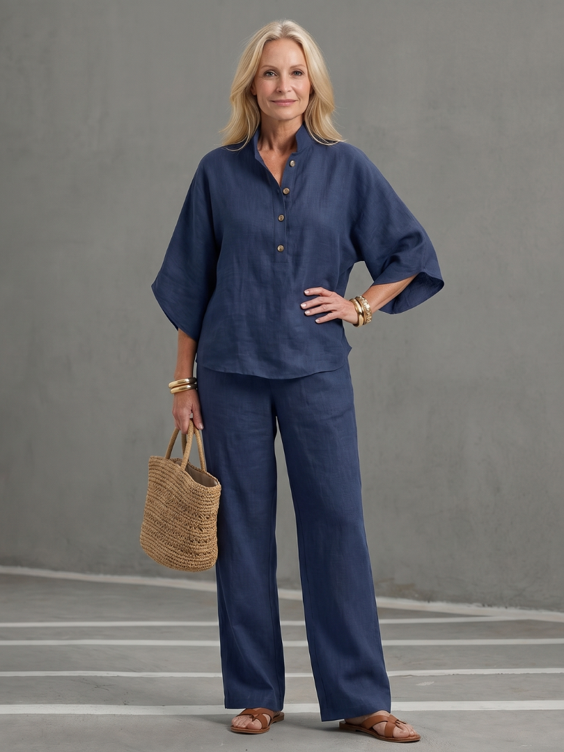 Women's Mandarin Collar Two Piece Set