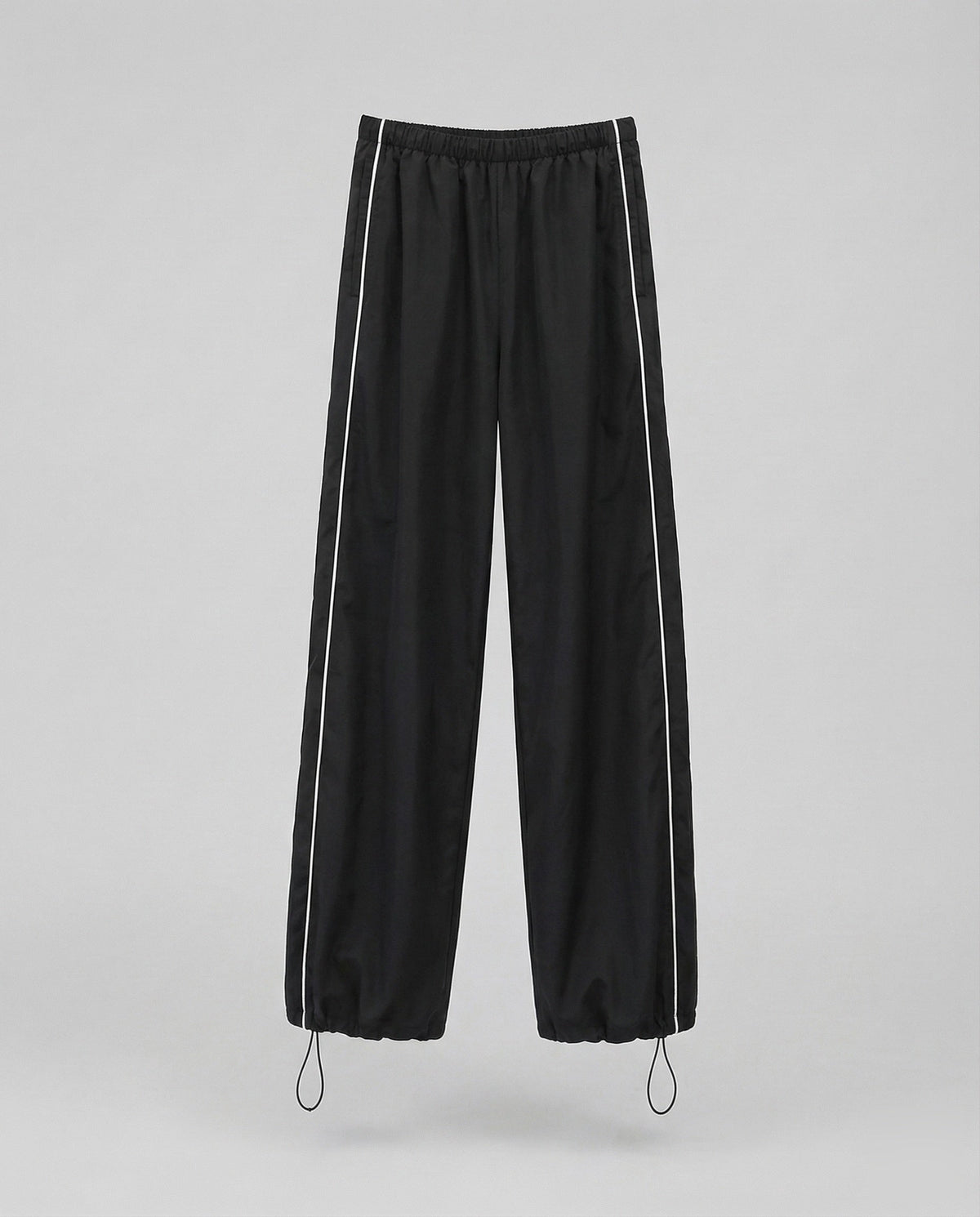Women's Nylon Track Pants with Adjustable Hem Drawstrings
