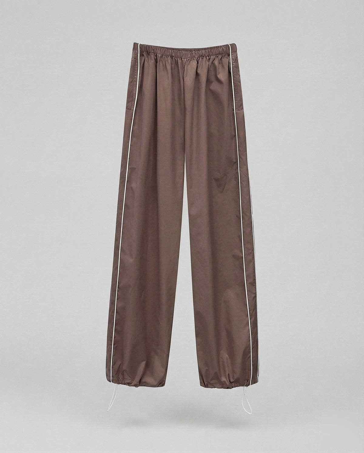 Women's Nylon Track Pants with Adjustable Hem Drawstrings