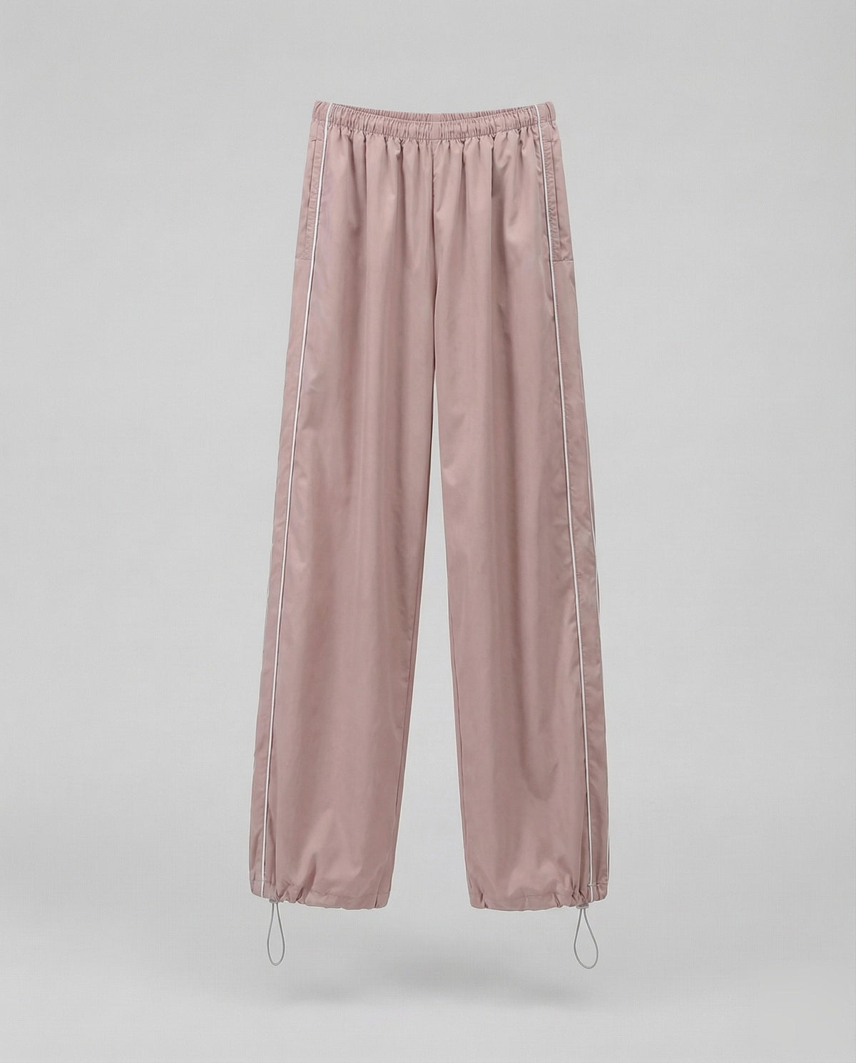 Women's Nylon Track Pants with Adjustable Hem Drawstrings