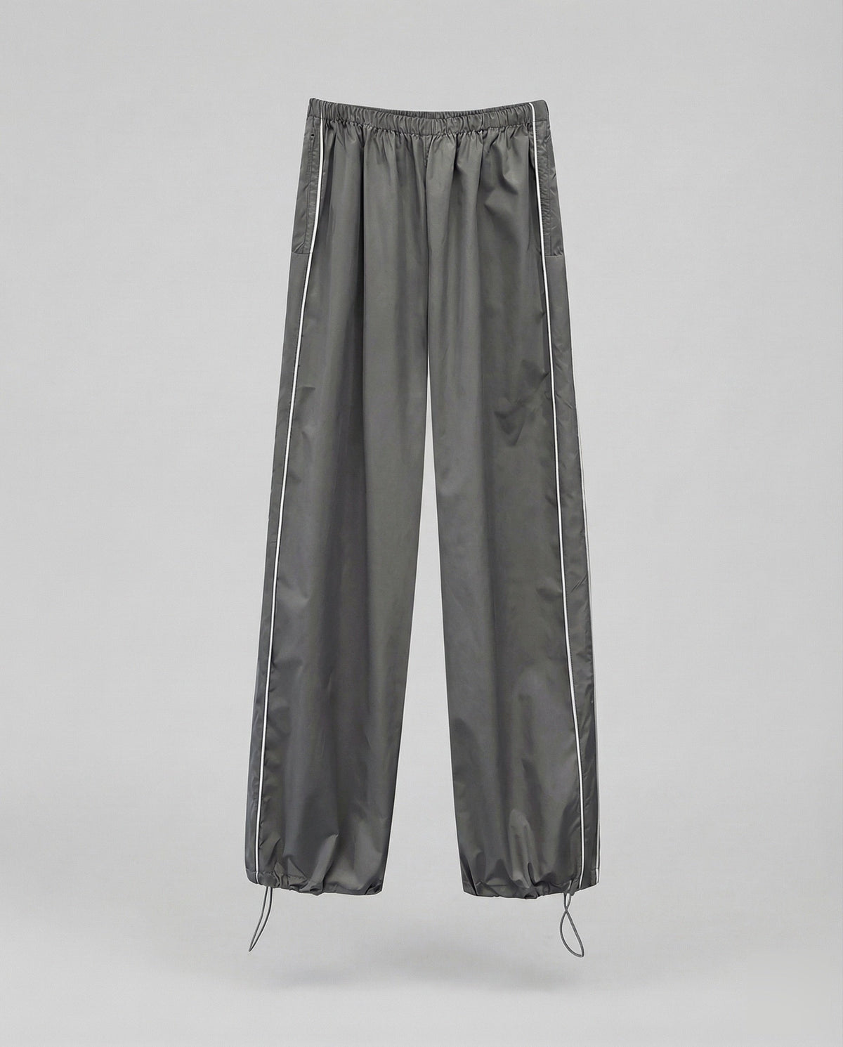 Women's Nylon Track Pants with Adjustable Hem Drawstrings
