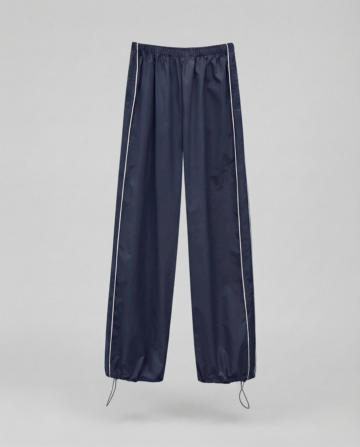Women's Nylon Track Pants with Adjustable Hem Drawstrings
