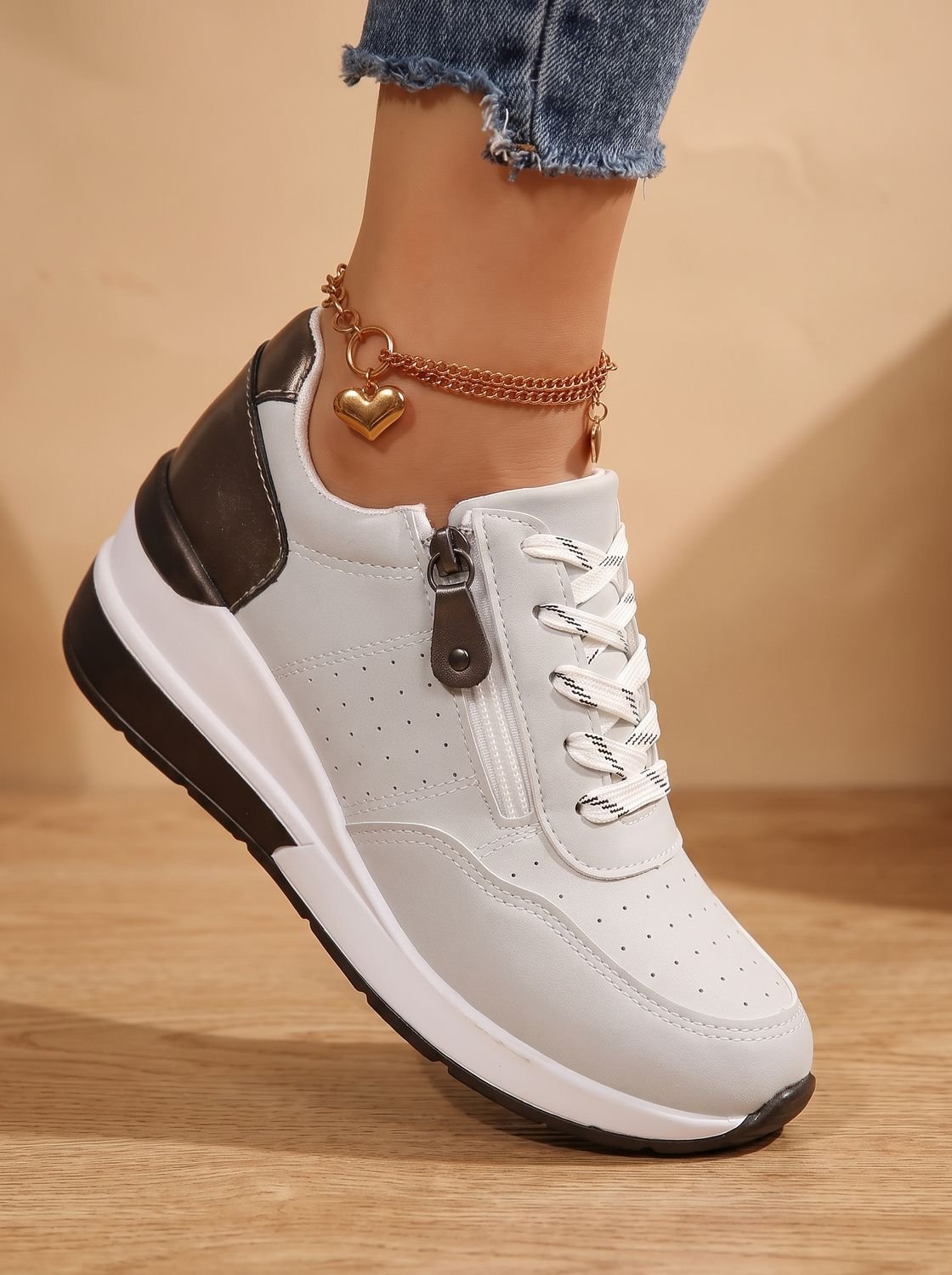 Women's Orthopedic Lace-Up Wedge Walking Sneakers