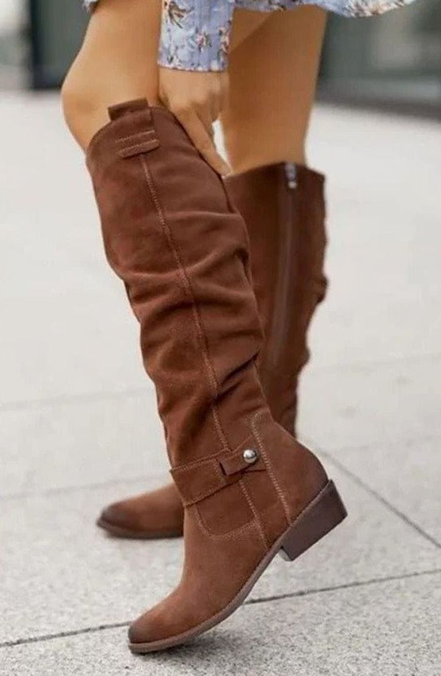 Women's Over-the-Knee Suede-Look Slouchy Boots