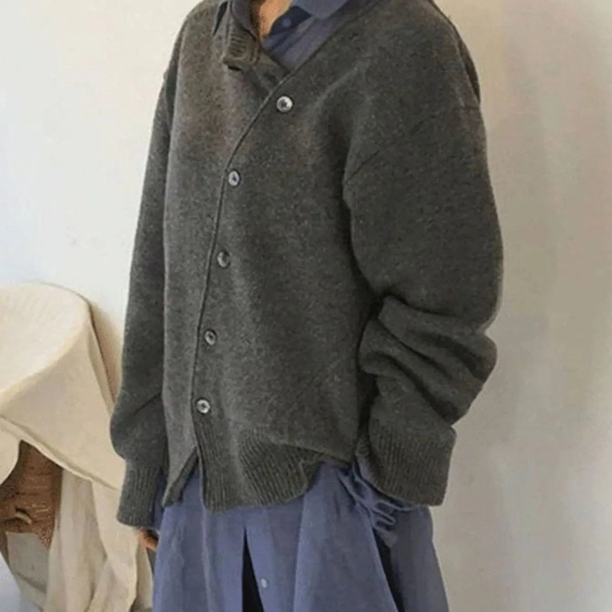 Women's Oversized Chunky Knit Button-Front Ribbed Cardigan