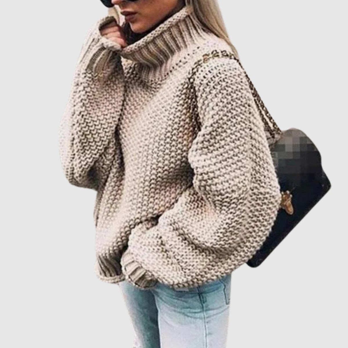 Women's Oversized Chunky Knit Turtleneck Sweater