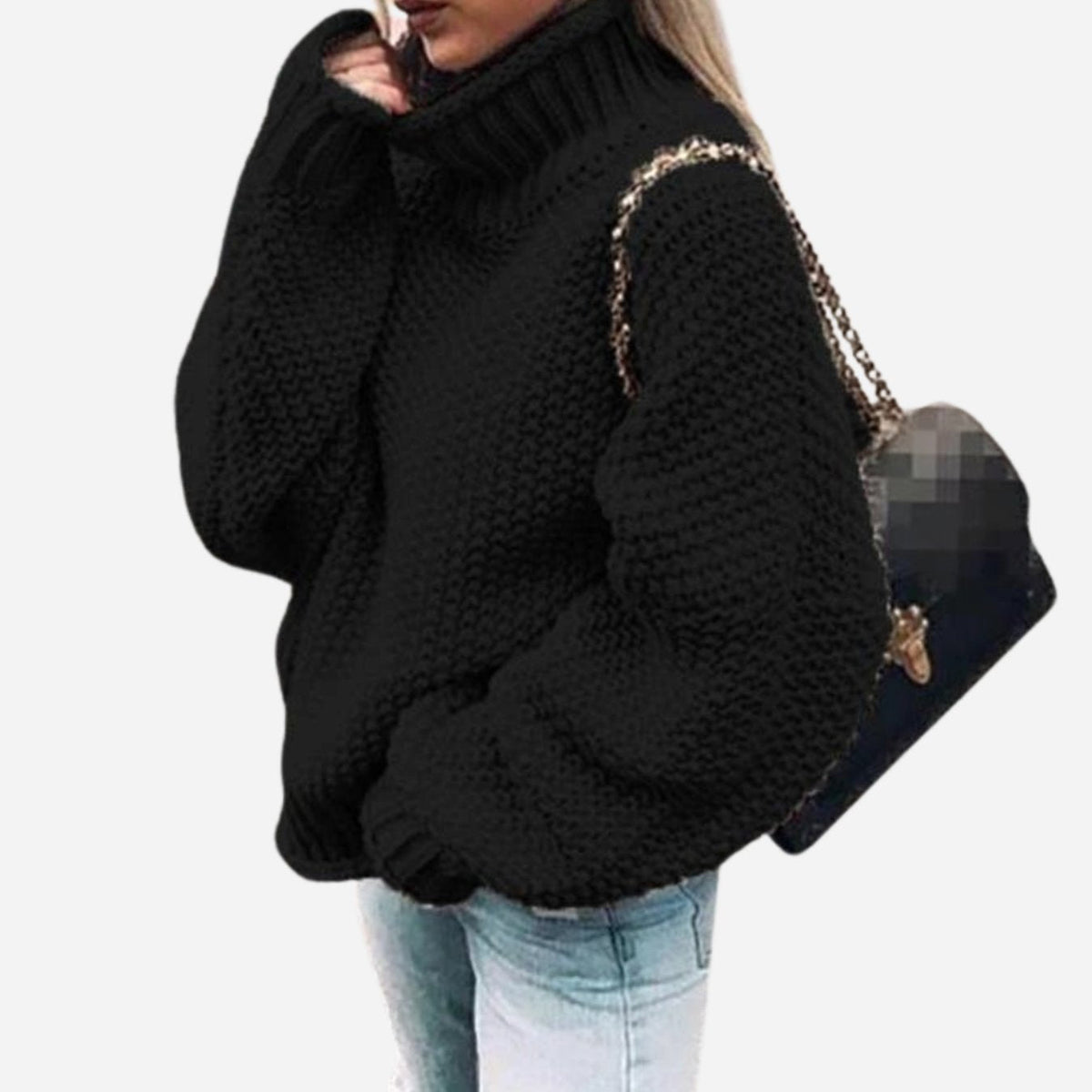 Women's Oversized Chunky Knit Turtleneck Sweater