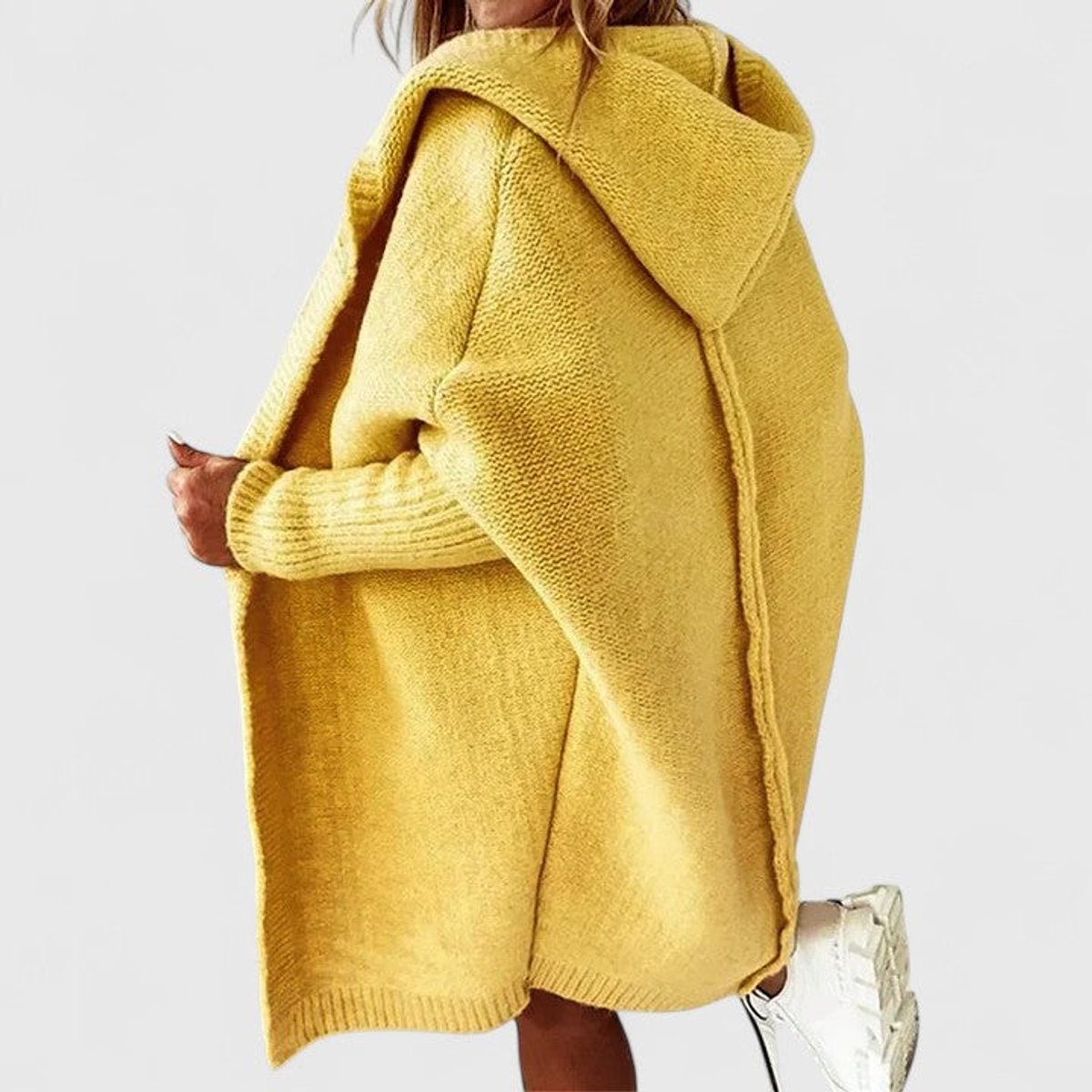 Women's Oversized Hooded Open-Front Knit Cardigan