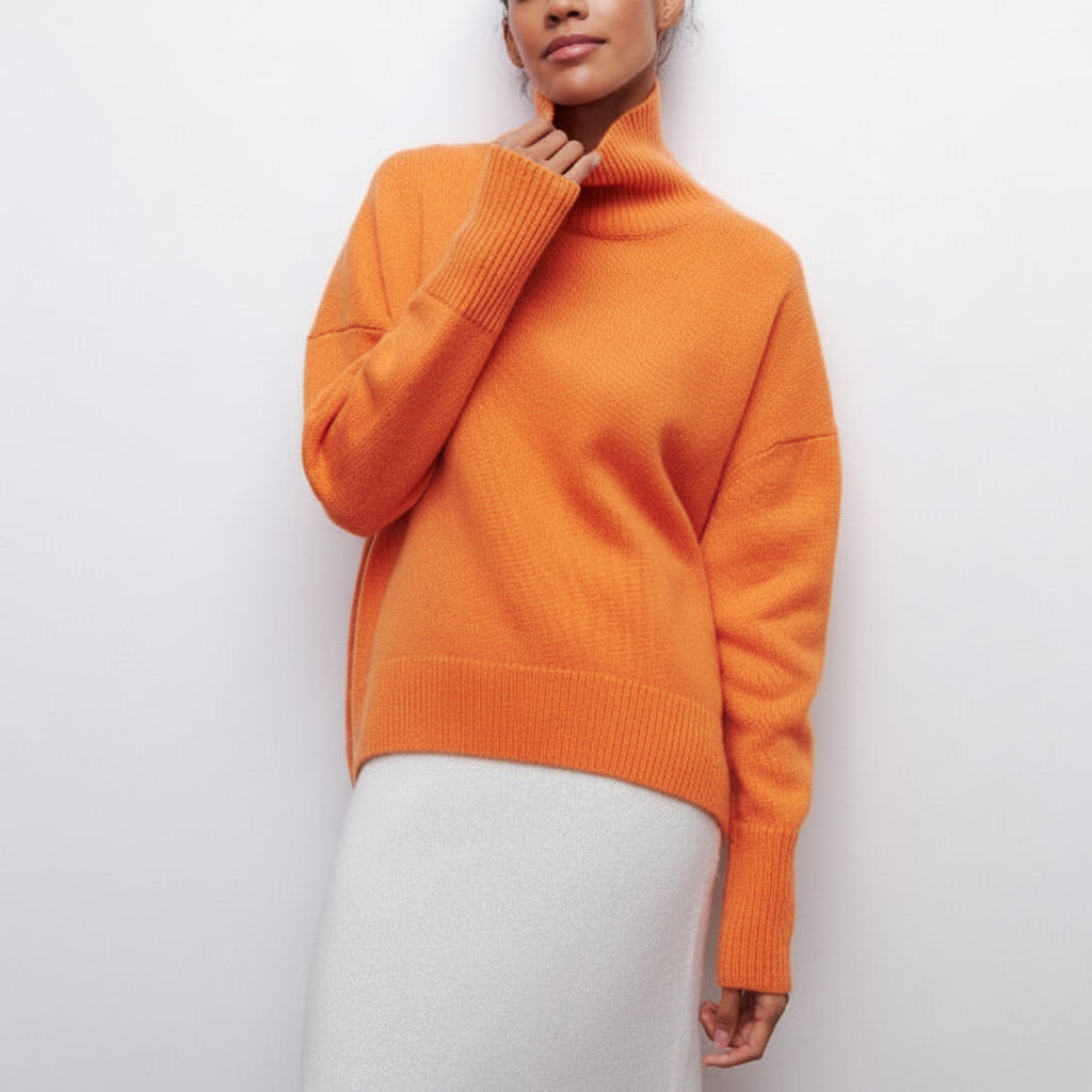 Women's Oversized Long-Sleeve Turtleneck Sweater