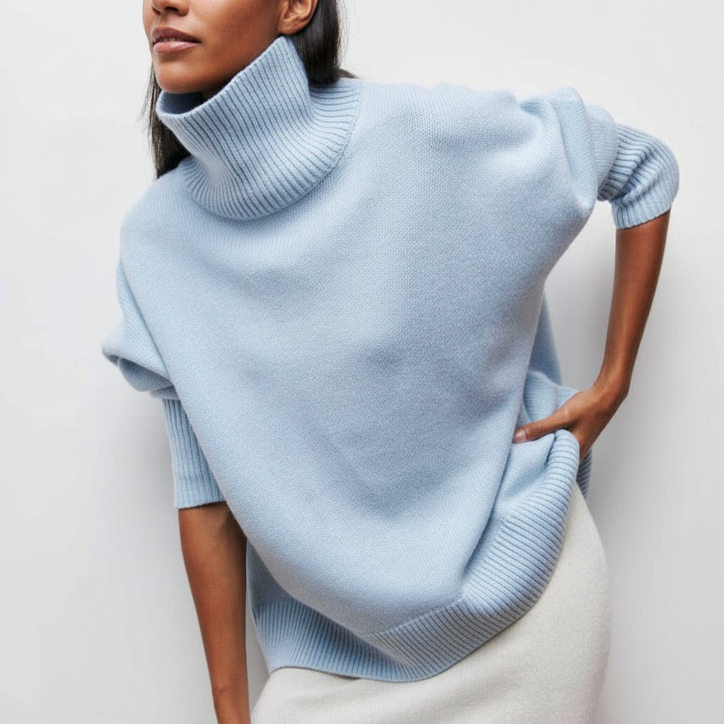 Women's Oversized Long-Sleeve Turtleneck Sweater