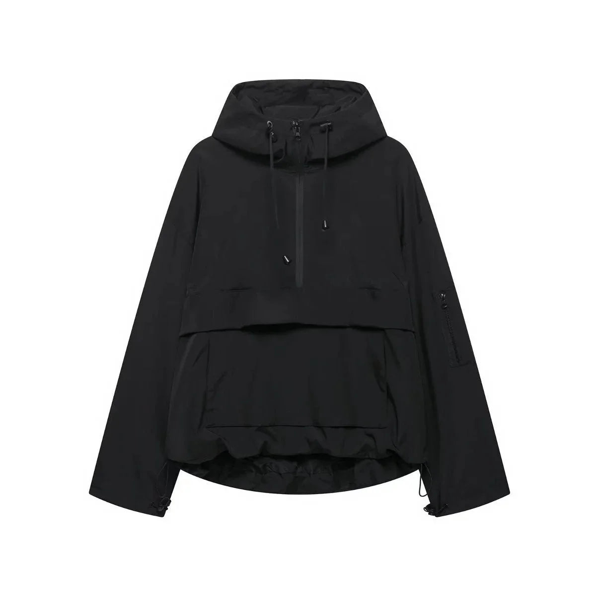 Women's Padded Hooded Half-Zip Anorak Jacket