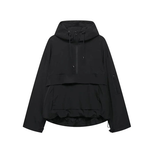 Women's Padded Hooded Half-Zip Anorak Jacket