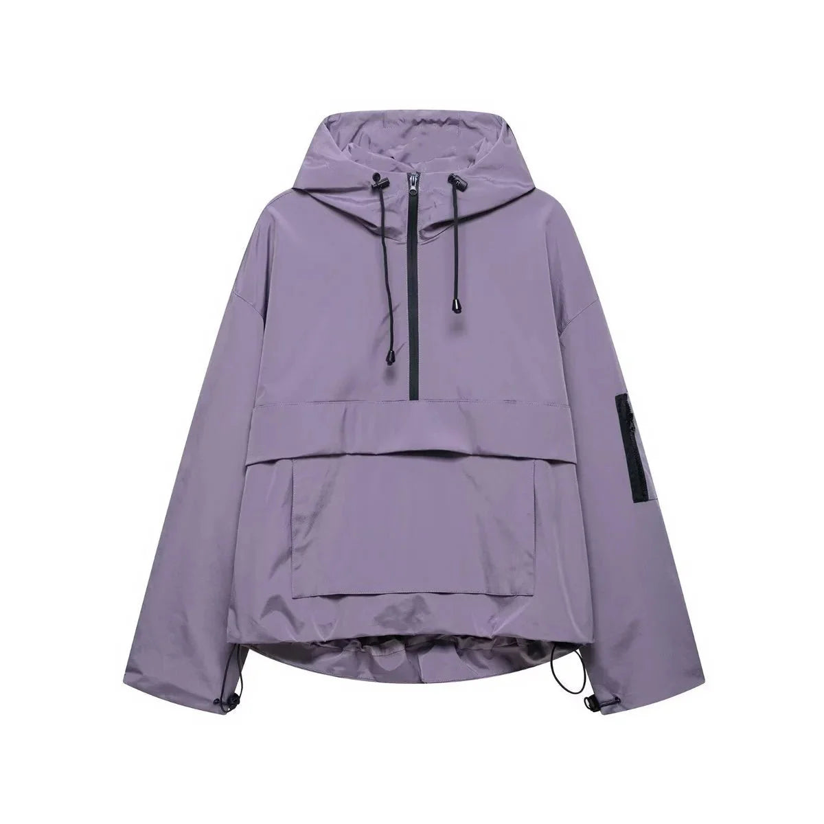 Women's Padded Hooded Half-Zip Anorak Jacket
