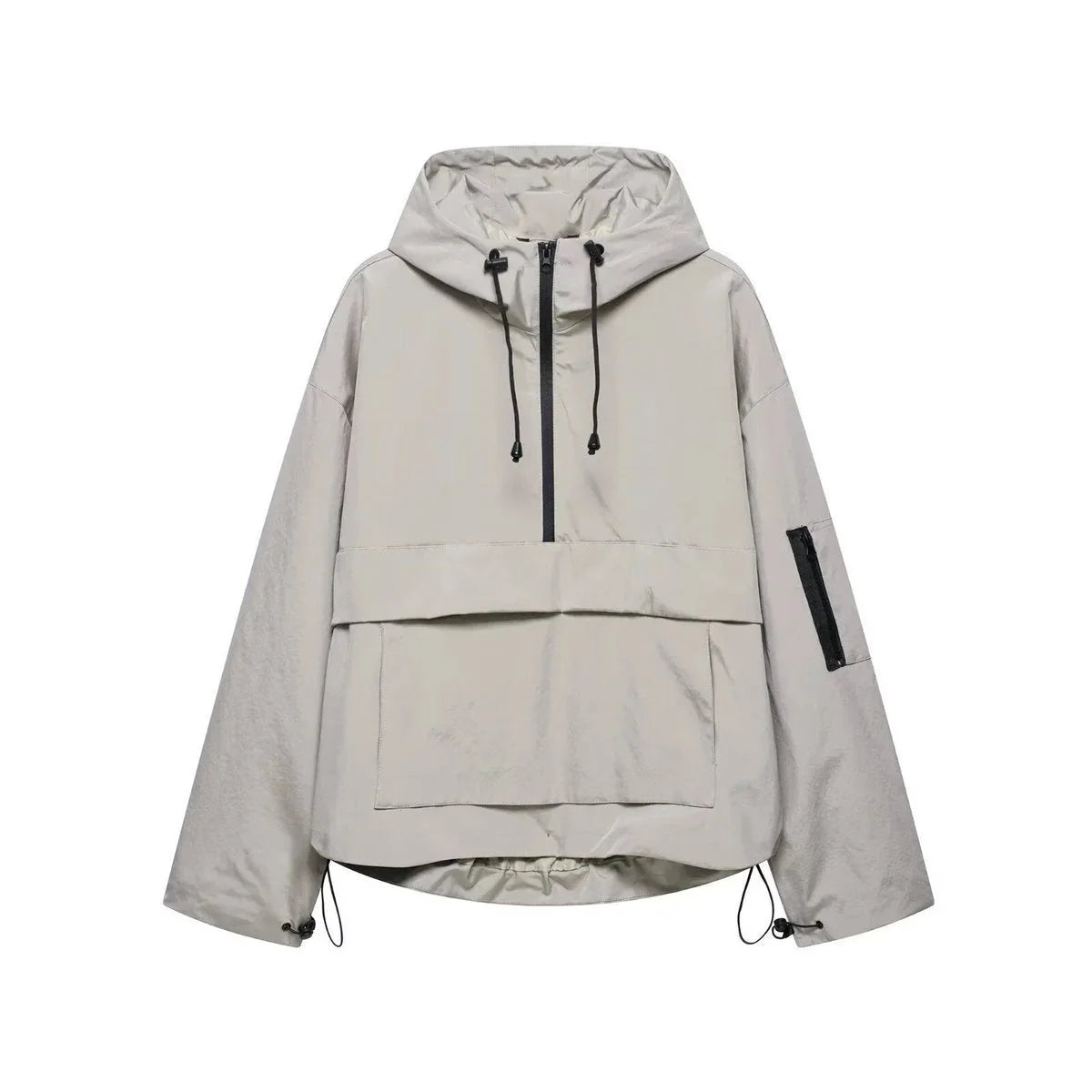 Women's Padded Hooded Half-Zip Anorak Jacket