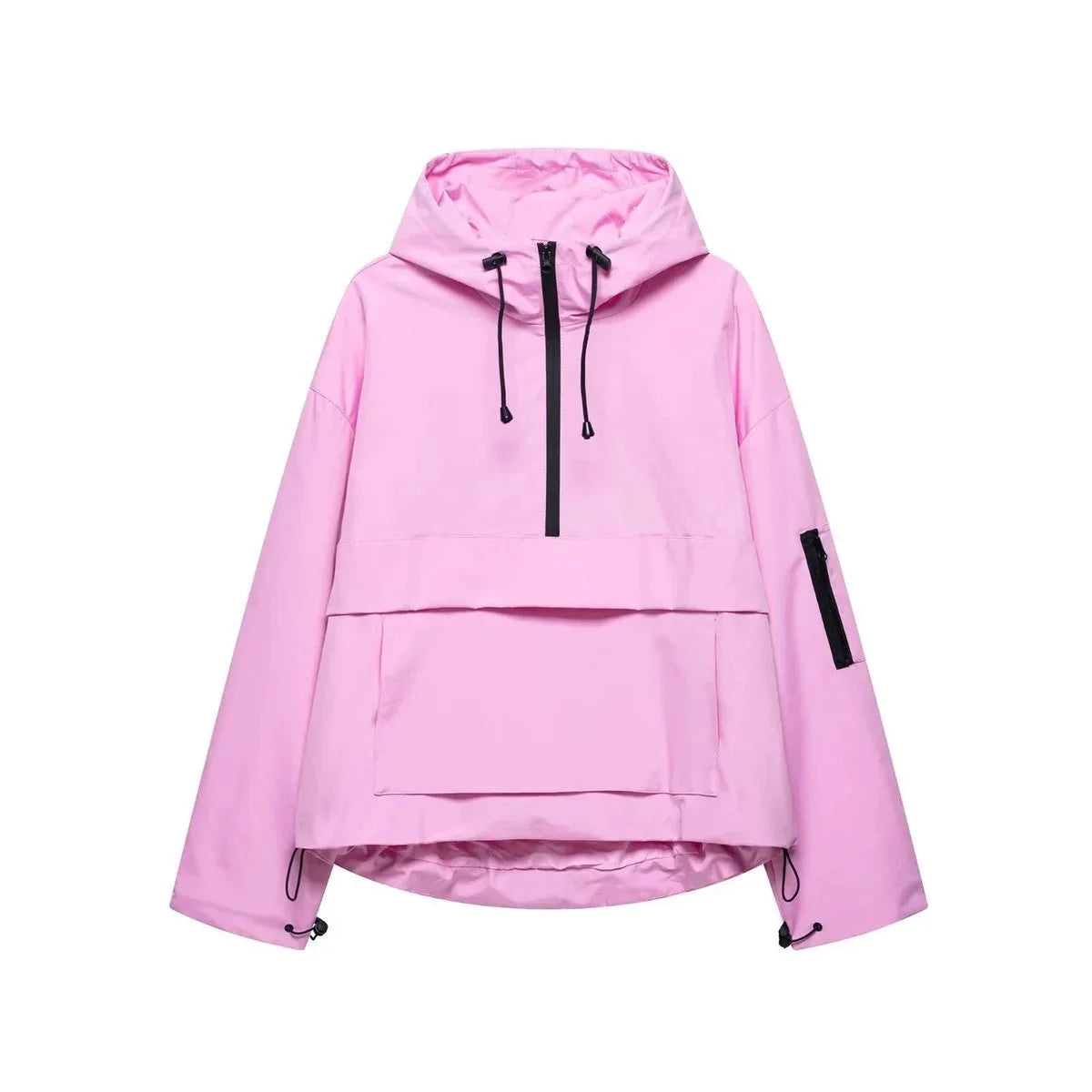 Women's Padded Hooded Half-Zip Anorak Jacket
