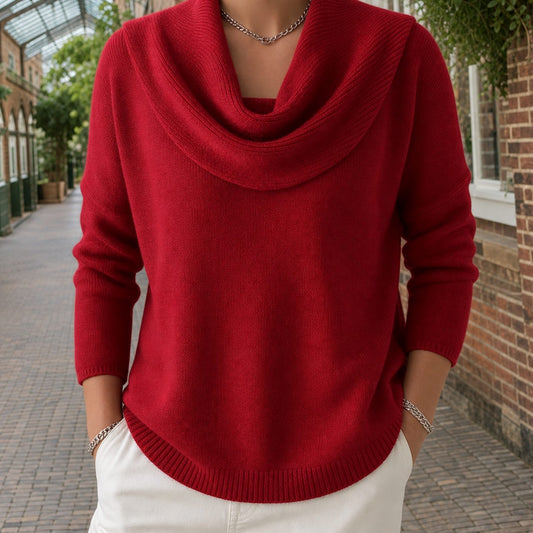 Women's Relaxed Cowl Neck Drop-Shoulder Jumper