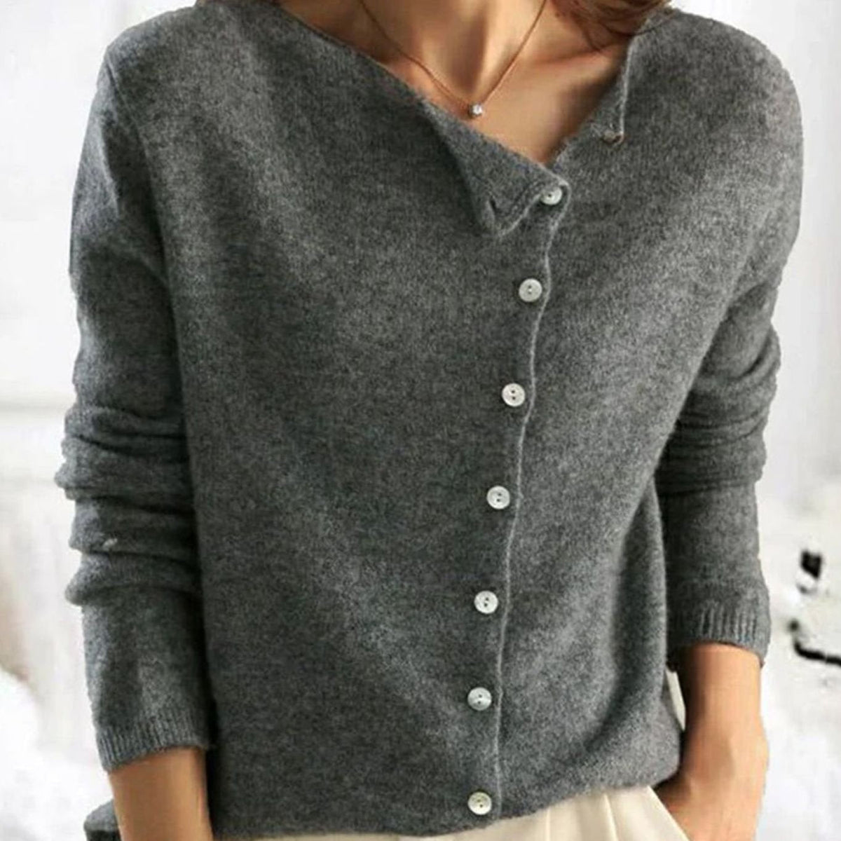 Women's Relaxed Fit Button-Front Cardigan Sweater