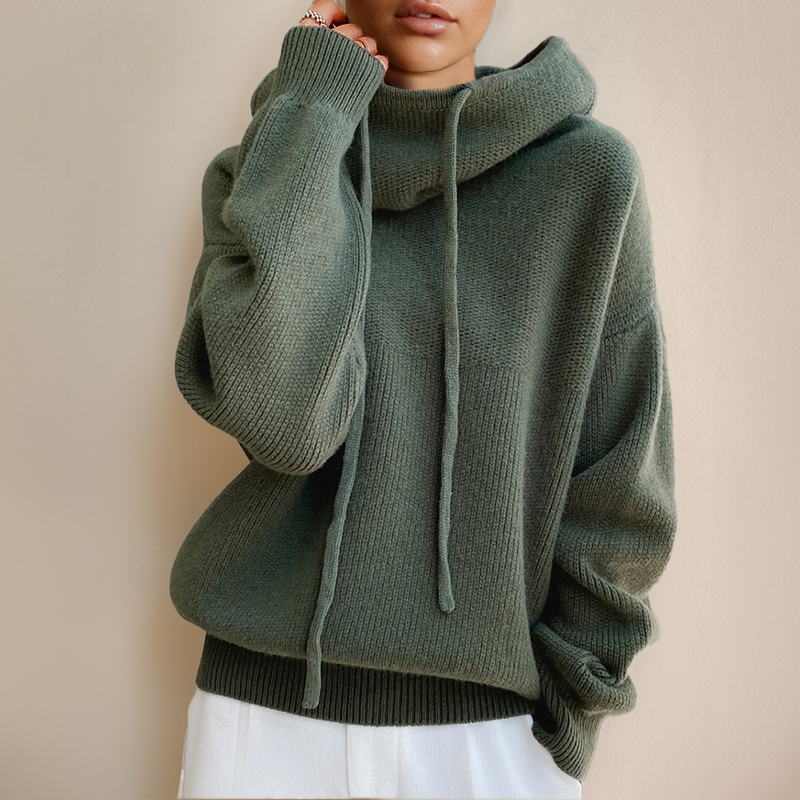 Women's Relaxed-Fit Cowl-Neck Knit Hoodie