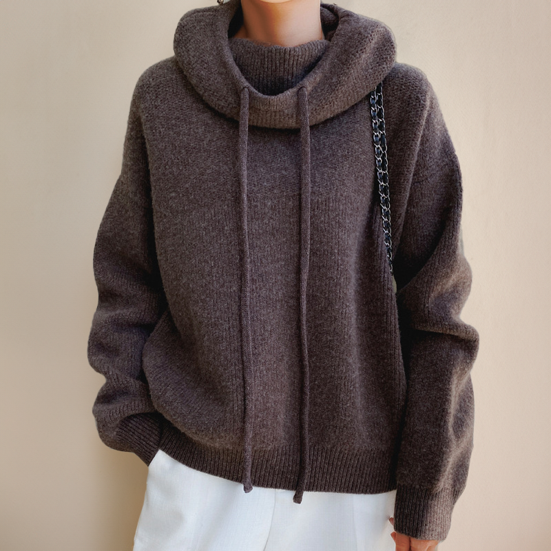 Women's Relaxed-Fit Cowl-Neck Knit Hoodie