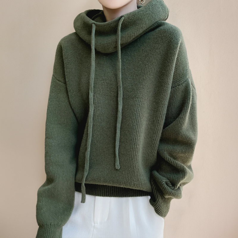 Women's Relaxed-Fit Cowl-Neck Knit Hoodie