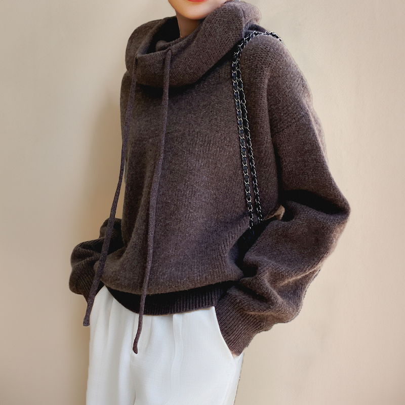Women's Relaxed-Fit Cowl-Neck Knit Hoodie