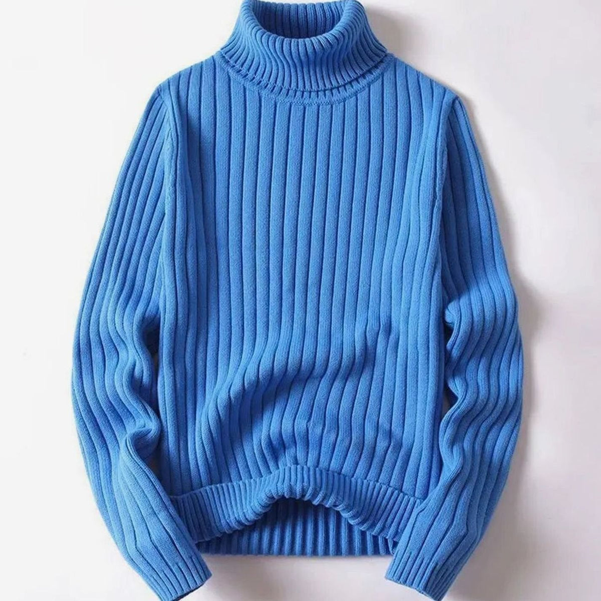 Women's Ribbed Roll Neck Knit Sweater