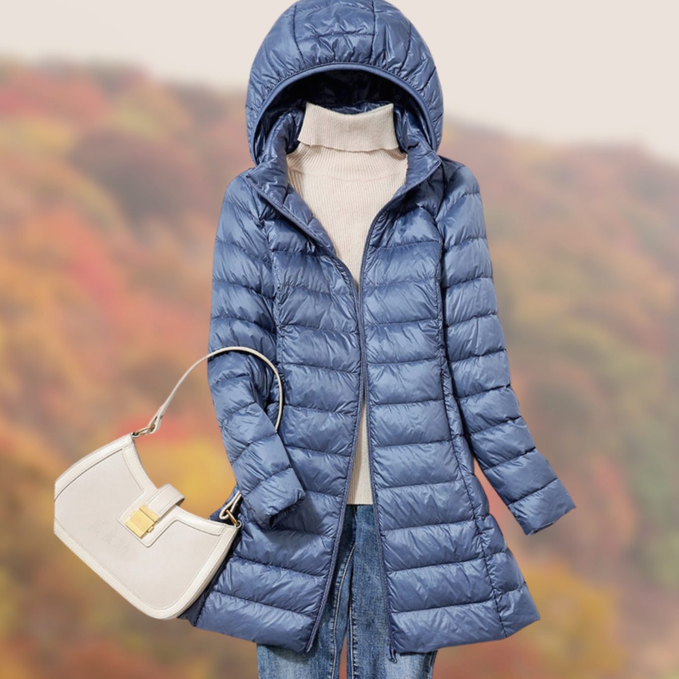 Women's Slim-Fit Hooded Long Puffer Jacket