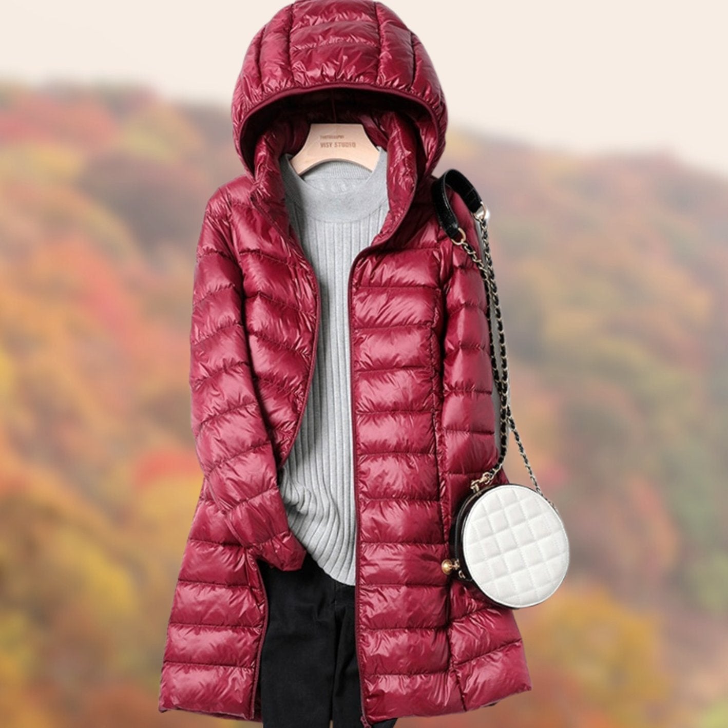 Women's Slim-Fit Hooded Long Puffer Jacket