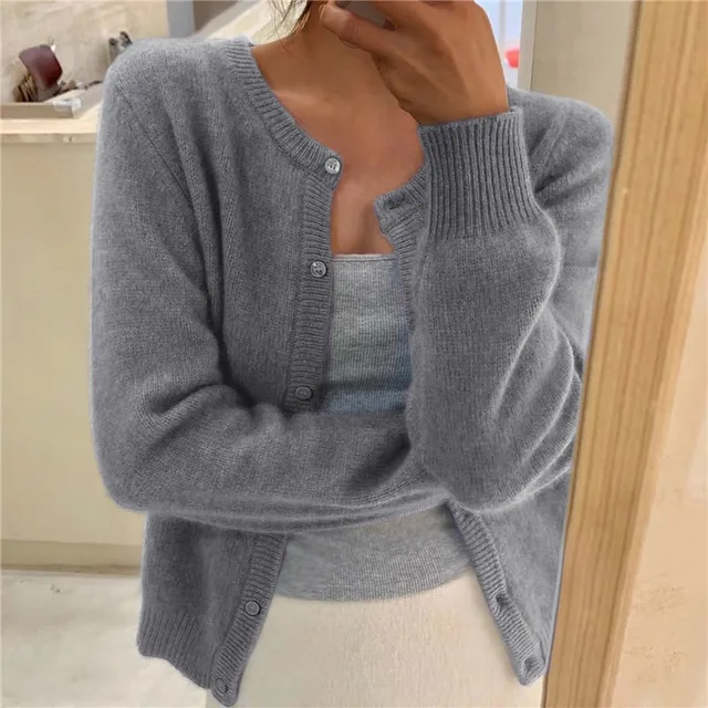 Women's Solid Color Knit Cardigan